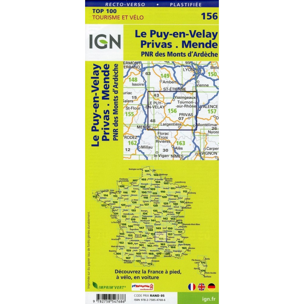 156 IGN Le Puy-en-Velay Privas